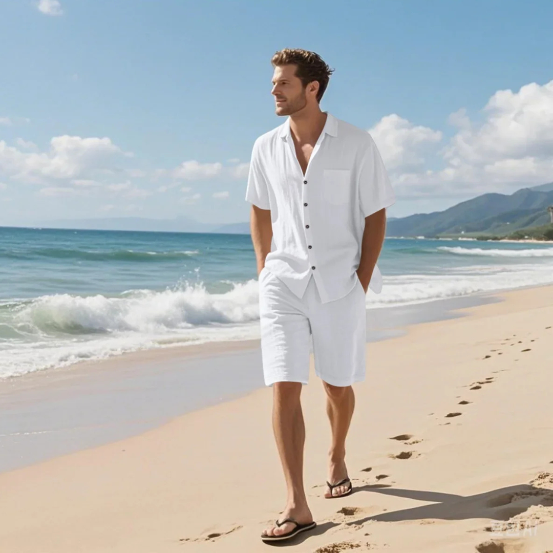The Kirkwood Men’s Lightweight Summer Short Sleeve Shirt & Shorts Set