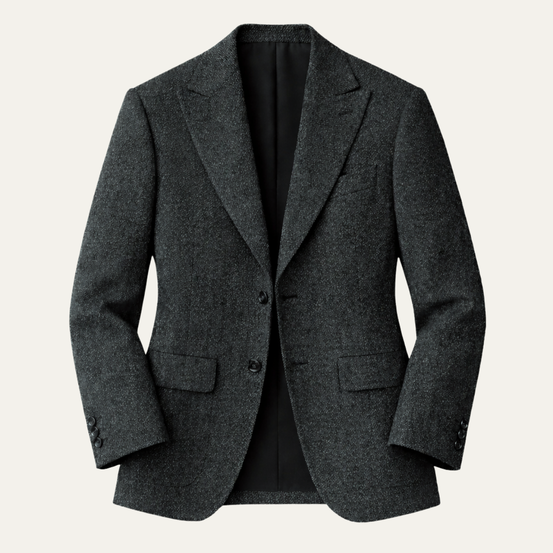 The Milan Men’s Tailored Tweed Fishbone Blazer Jacket