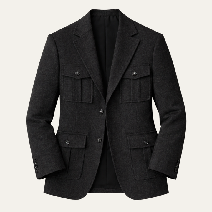 The Turin Men’s Multi Pocket Tweed Blazer Suit Jacket
