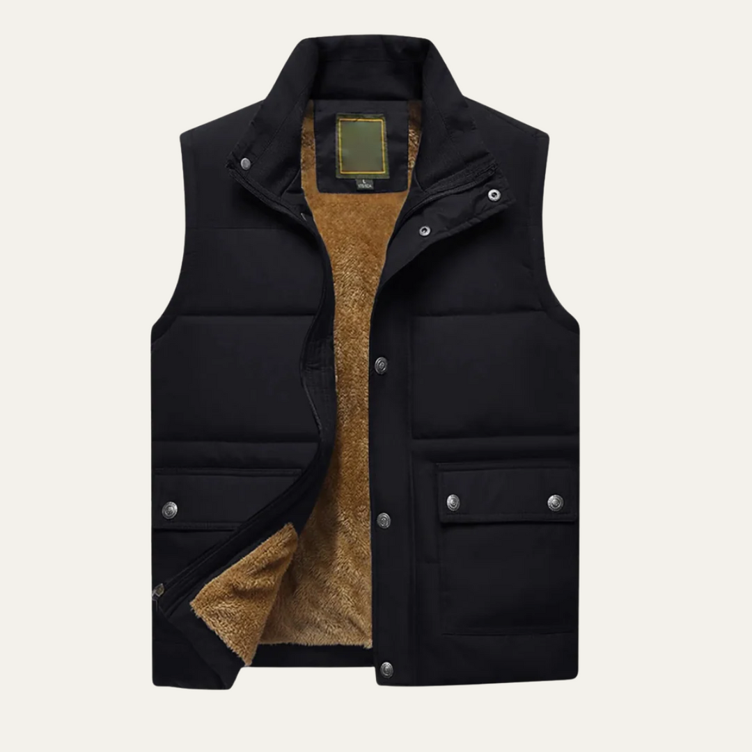 The York Men's Winter Puffer Gilet – Warm Fleece Lined Vest with Pockets