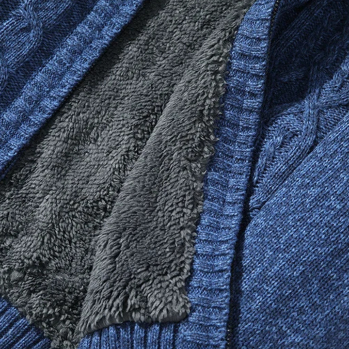 The Wentworth Men’s Thick Wool Fleece Cardigan – Warm Knit Cashmere