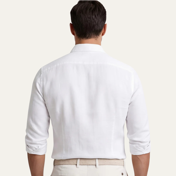The Prescott Men’s Linen Cotton Blend Dress Shirt