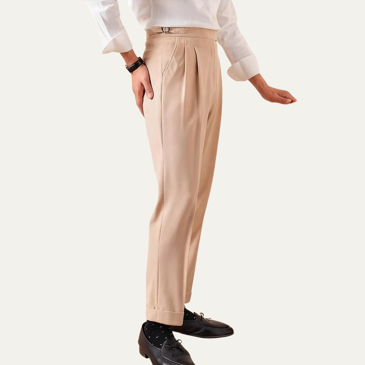 The Riva Garda Men’s High Waist Double Pleated Pants