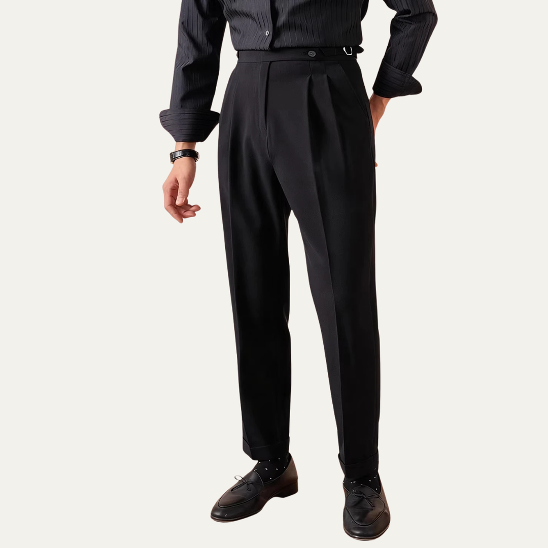 The Riva Garda Men’s High Waist Double Pleated Pants