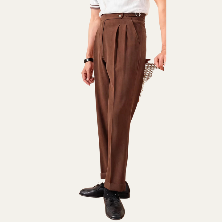 The Riva Garda Men’s High Waist Double Pleated Pants