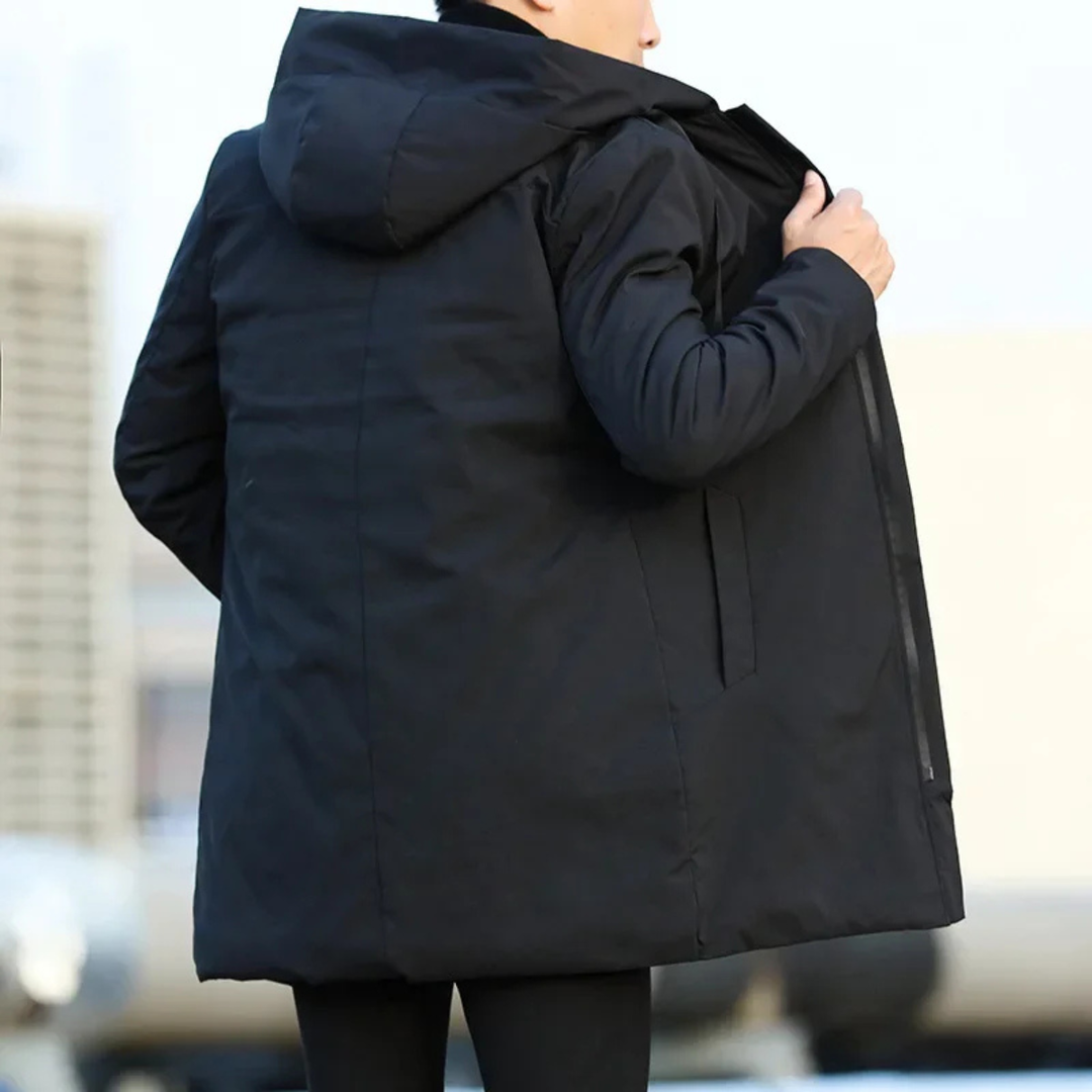 The Monarchs Men's Long Rain Jacket – Waterproof Windproof Hooded Coat