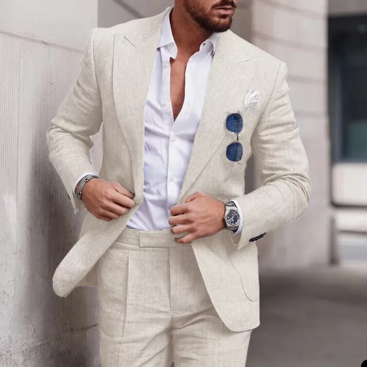 The Briarfield Men’s Lightweight Casual Linen Two Piece Suit