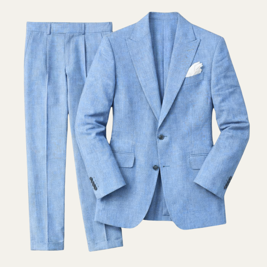 The Hillford Men’s Linen Slim Fit 2 Piece Suit – Blazer and Pants