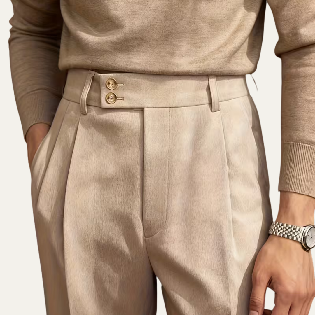 The Perth Men’s Slim Fit High Waisted Straight Leg Dress Pants