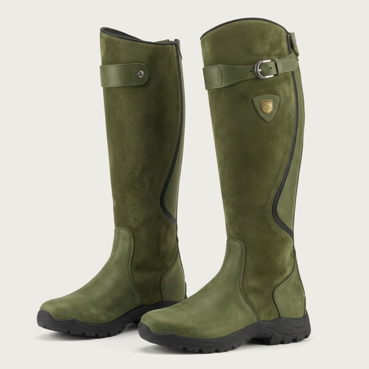 Women’s Knee High Riding Boots – Buckle Low Heel Boots