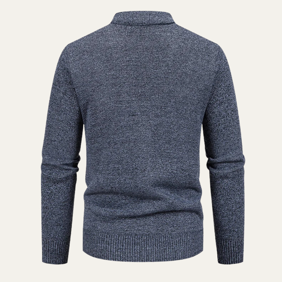 The Brightwood Men’s Winter Fleece Knit Plaid V Neck Cardigan