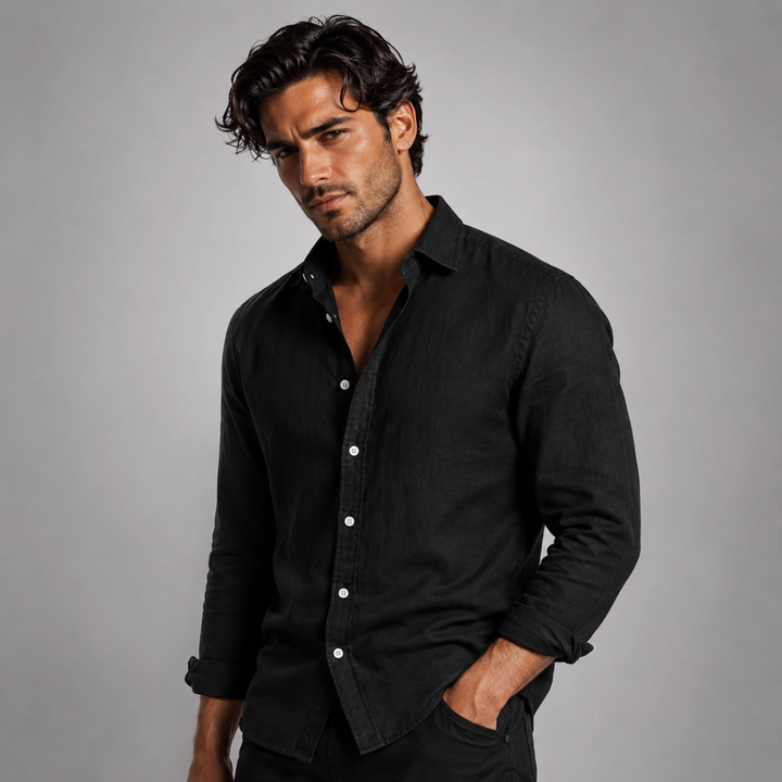The Sardinia Men's Casual Linen Button Up Shirt