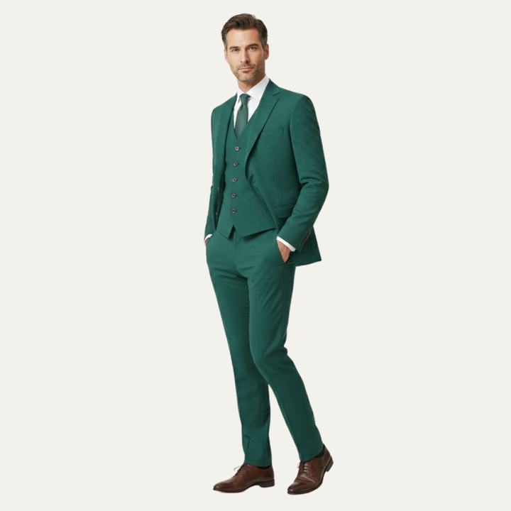 The Engelberg Men’s Business Linen 3 Piece Suit – Jacket, Vest & Pants