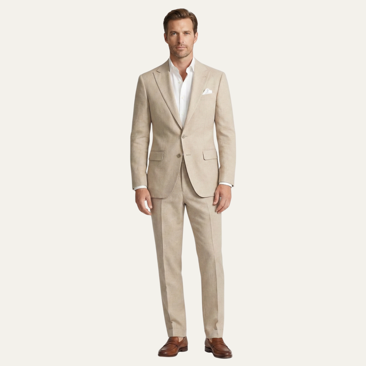 The Basel Men’s Luxury Linen Suit Set – Blazer & Pants