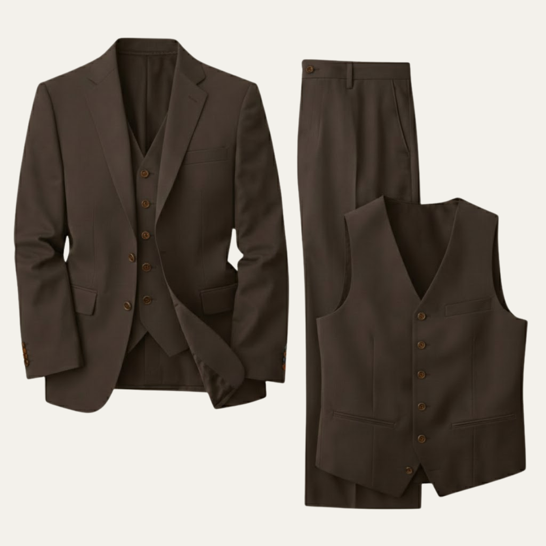 The Grindelwald Men’s Classic Linen 3 Piece Suit – Jacket, Vest & Pants
