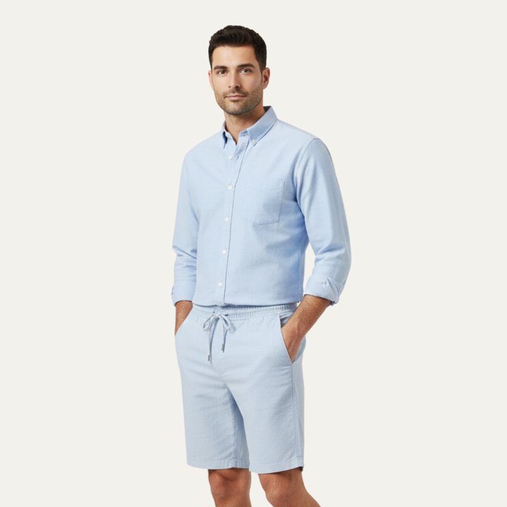 Linen Summer Drawstring Shorts Men