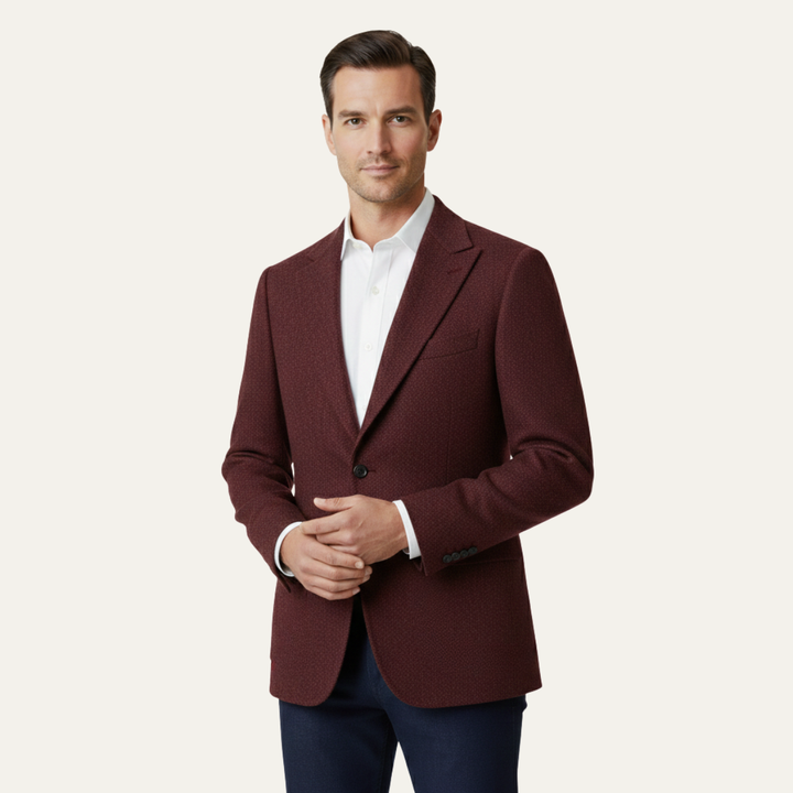 The Milan Men’s Tailored Tweed Fishbone Blazer Jacket