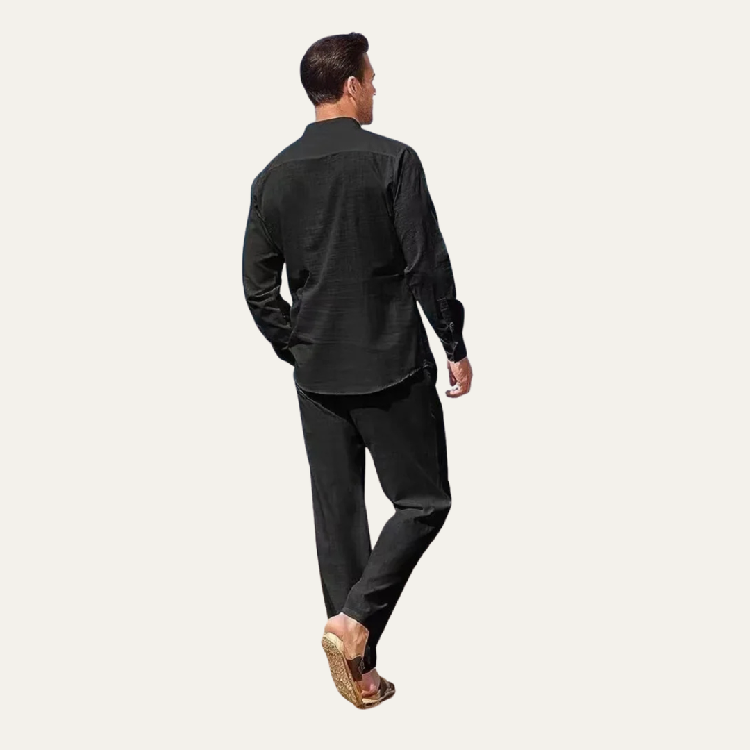 The Monferrato Men’s Linen Shirt and Pants Set – Casual Two Piece Outfit