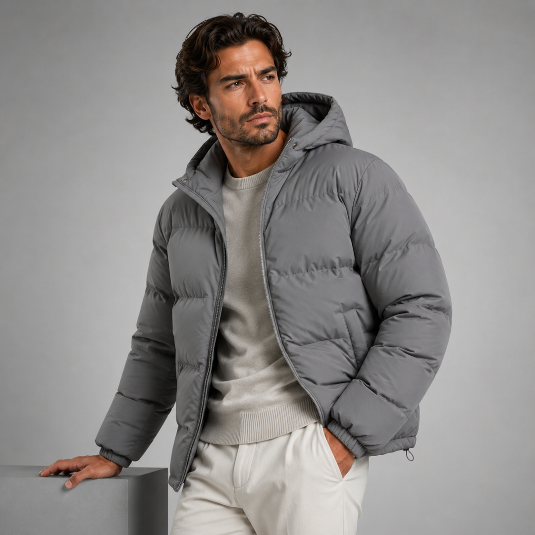 The Tallinn Men's Hooded Puffer Jacket - Waterproof Down Winter Coat