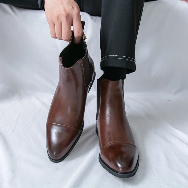 The Savile Row Faux Leather Chelsea Boots for Men