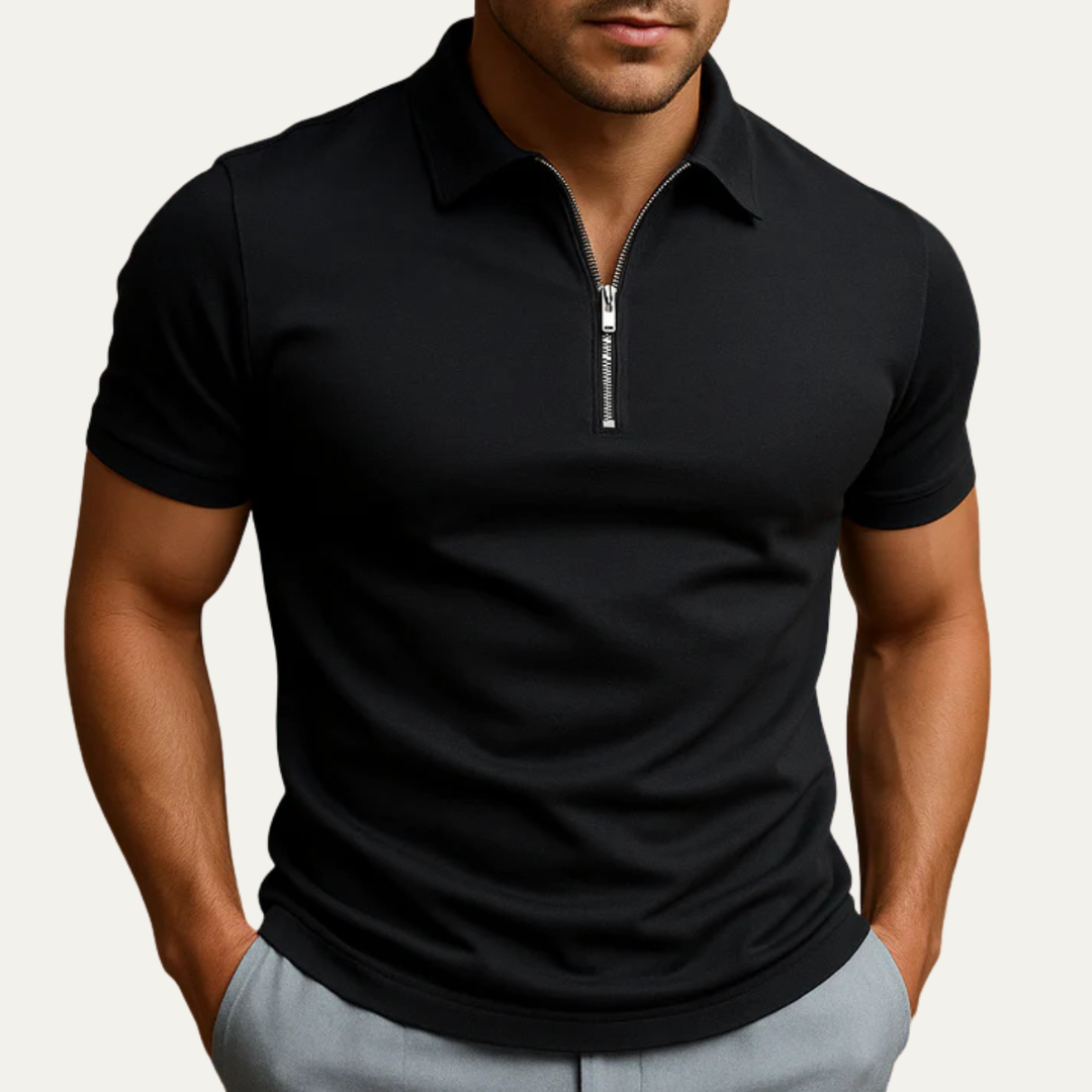 The Iseo Men's Short Sleeve Zip Polo