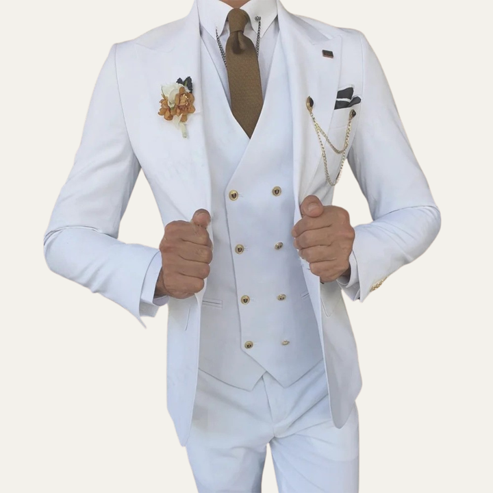 The Mantova Men’s Luxury 3 Piece Suit – Blazer Vest and Pants Formal Suit