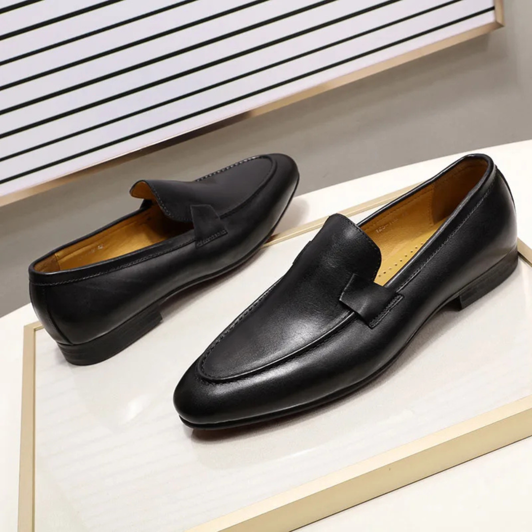 The Redstone Ridge Men's Handmade Business Leather Dress Loafers