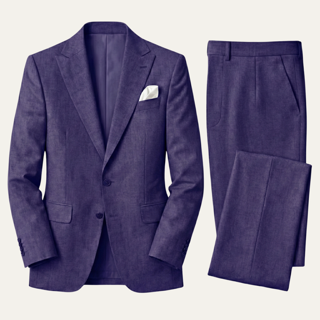 The Basel Men’s Luxury Linen Suit Set – Blazer & Pants
