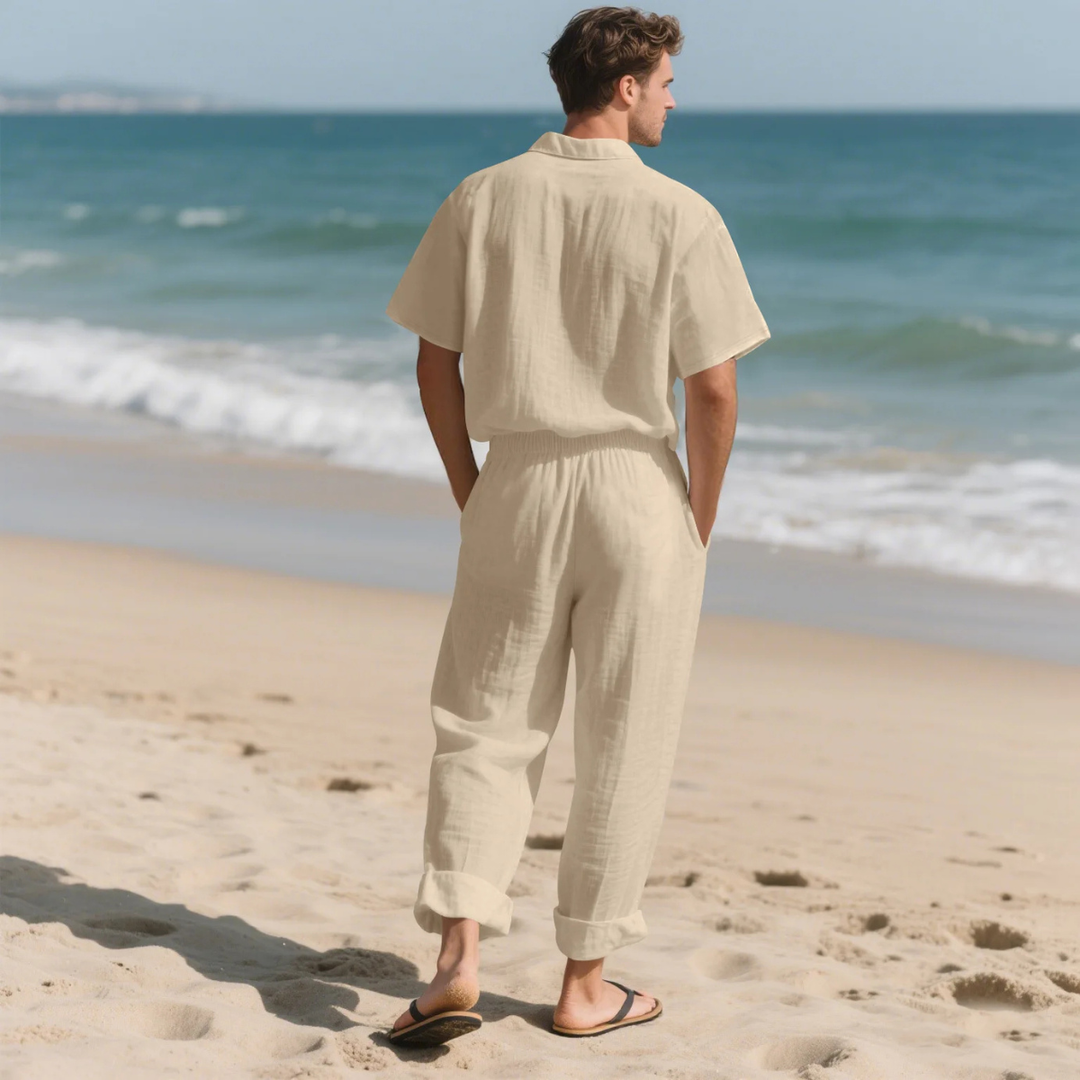 The Crestfall Men’s Summer Linen Set – Shirt & Pants