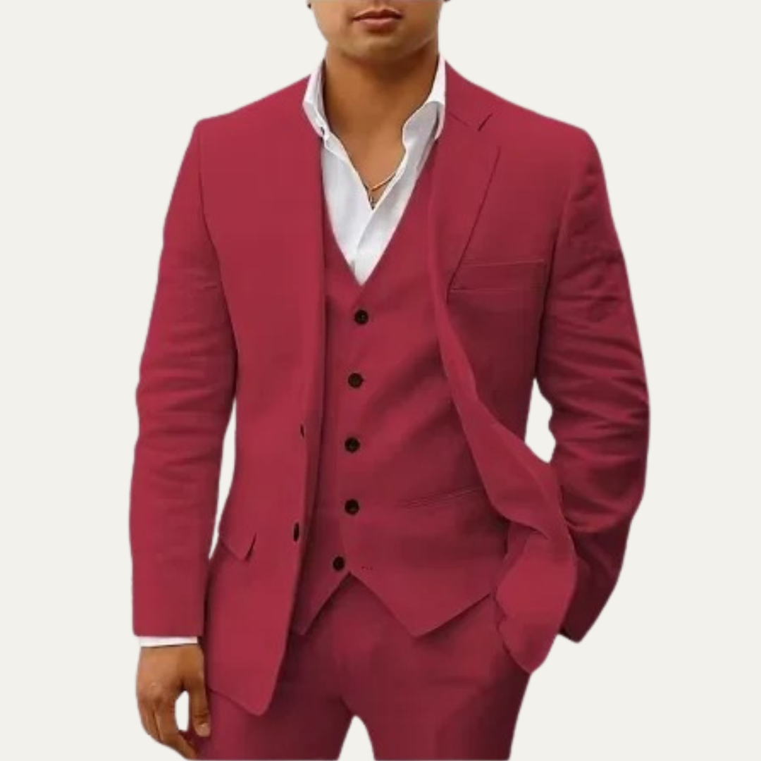 The Eastgate Men’s Business 3 Piece Linen Summer Suit – Blazer, Vest & Pants