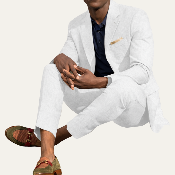 The Elmcrest Men’s Classic Linen 2 Piece Set – Blazer & Pants