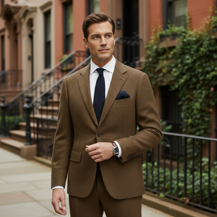 The Berwick Men’s Brown Smart Casual Tweed Blazer