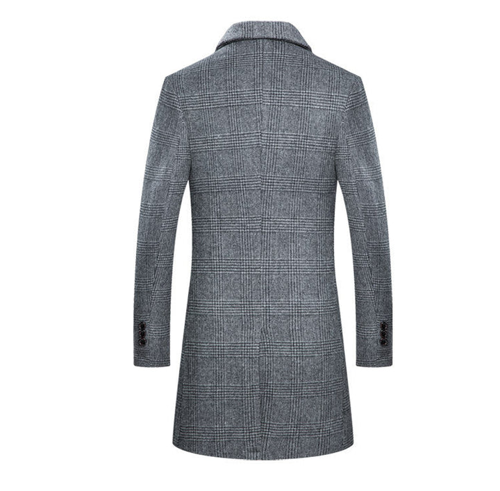 Men's Classic Plaid Wool Coat