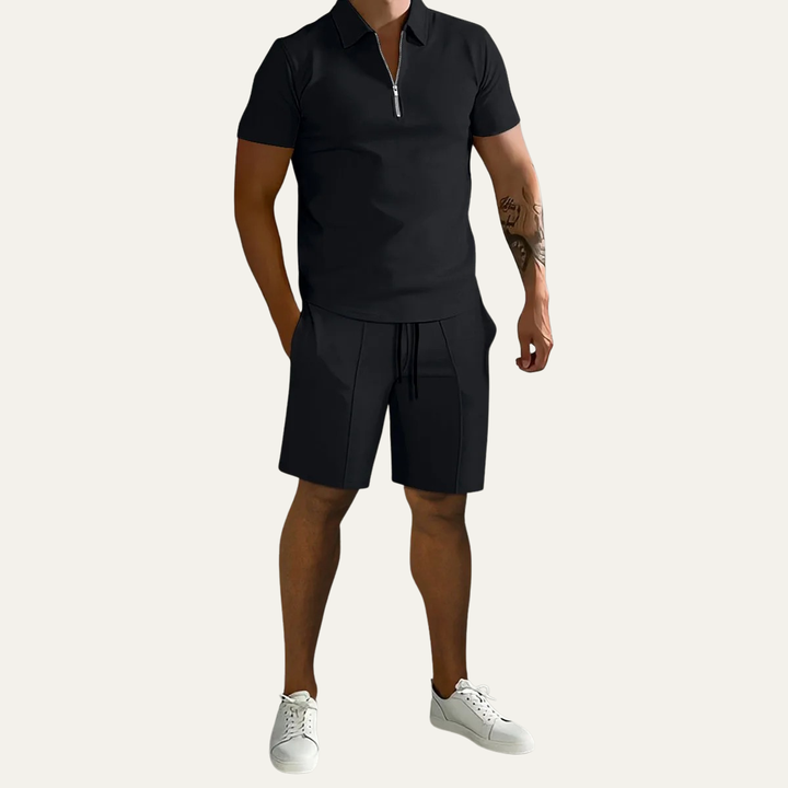 The Cremona Men’s Polo Shirt and Shorts Set – Casual Two Piece Outfit