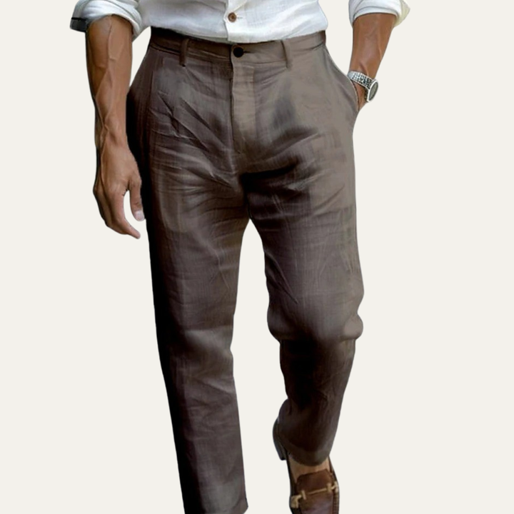 The Elmwood Ridge Men’s Cotton Linen Ankle Length Pants