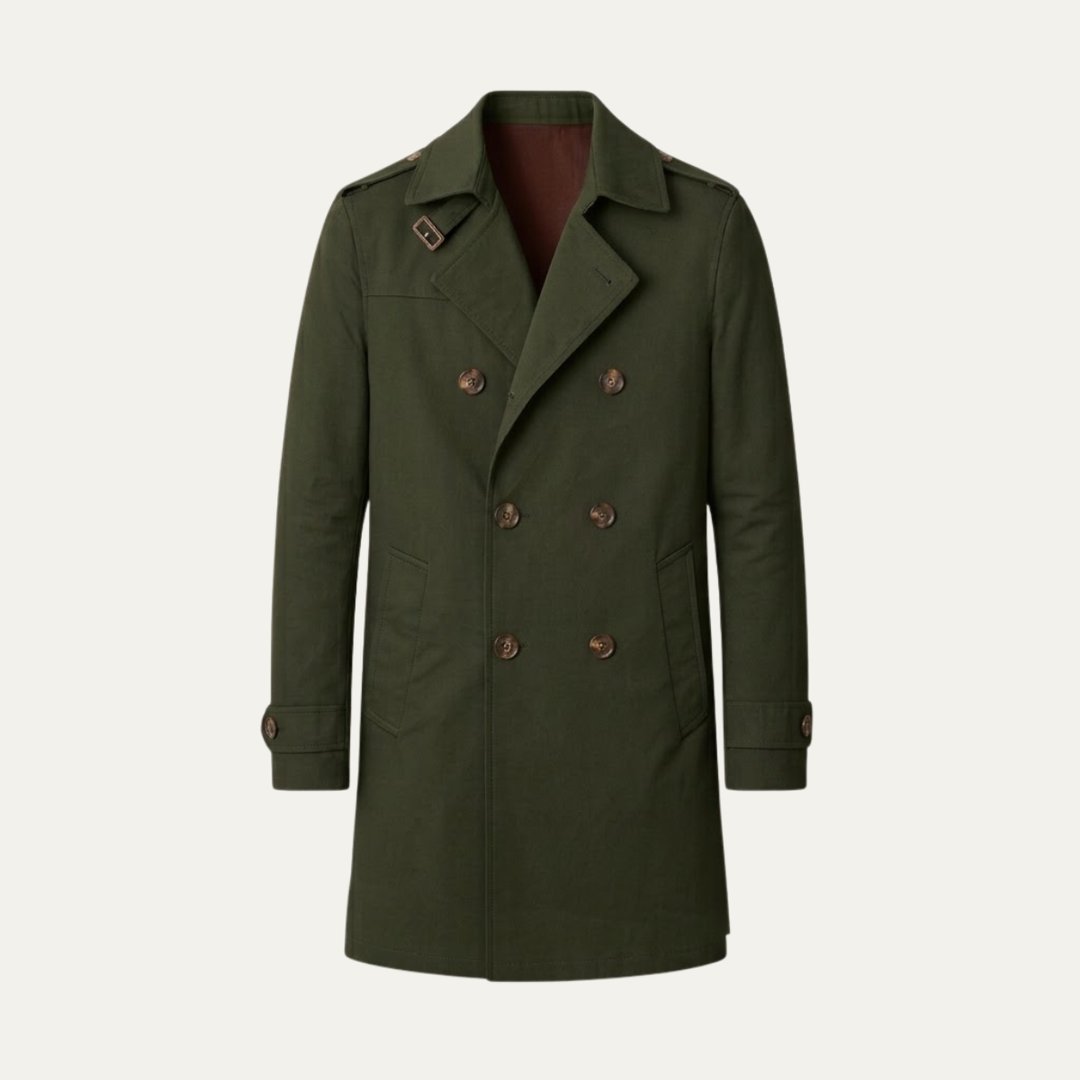 Men's Trench Coat Beige Single Breasted Notched Collar
