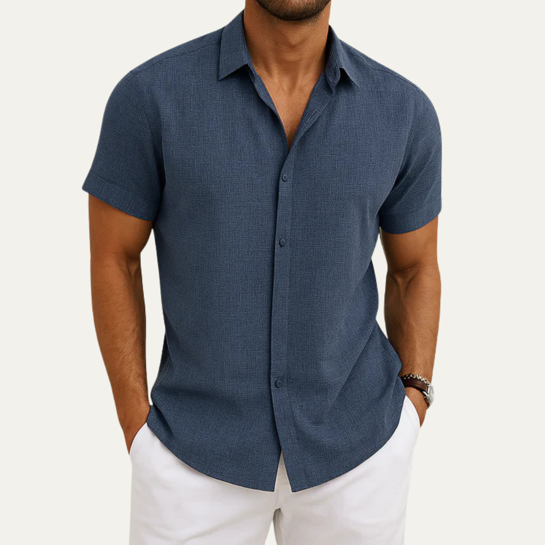 The Belluno Men's Short Sleeve Button Shirt