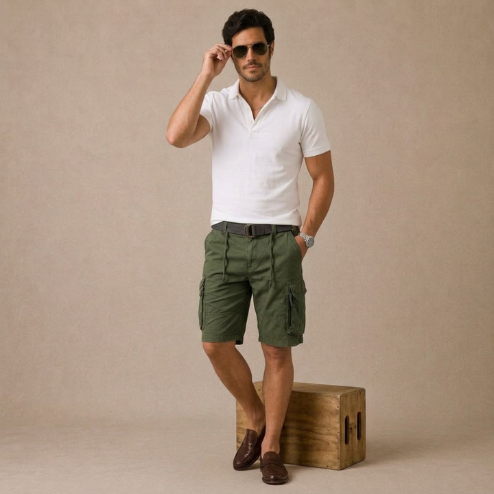 The Whitlock Men’s Casual Utility Cotton Cargo Shorts