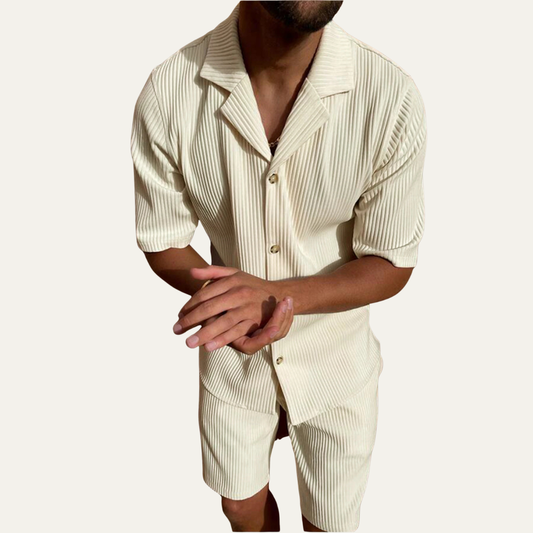 The Deerfield Men’s Corduroy Shirt & Shorts Set