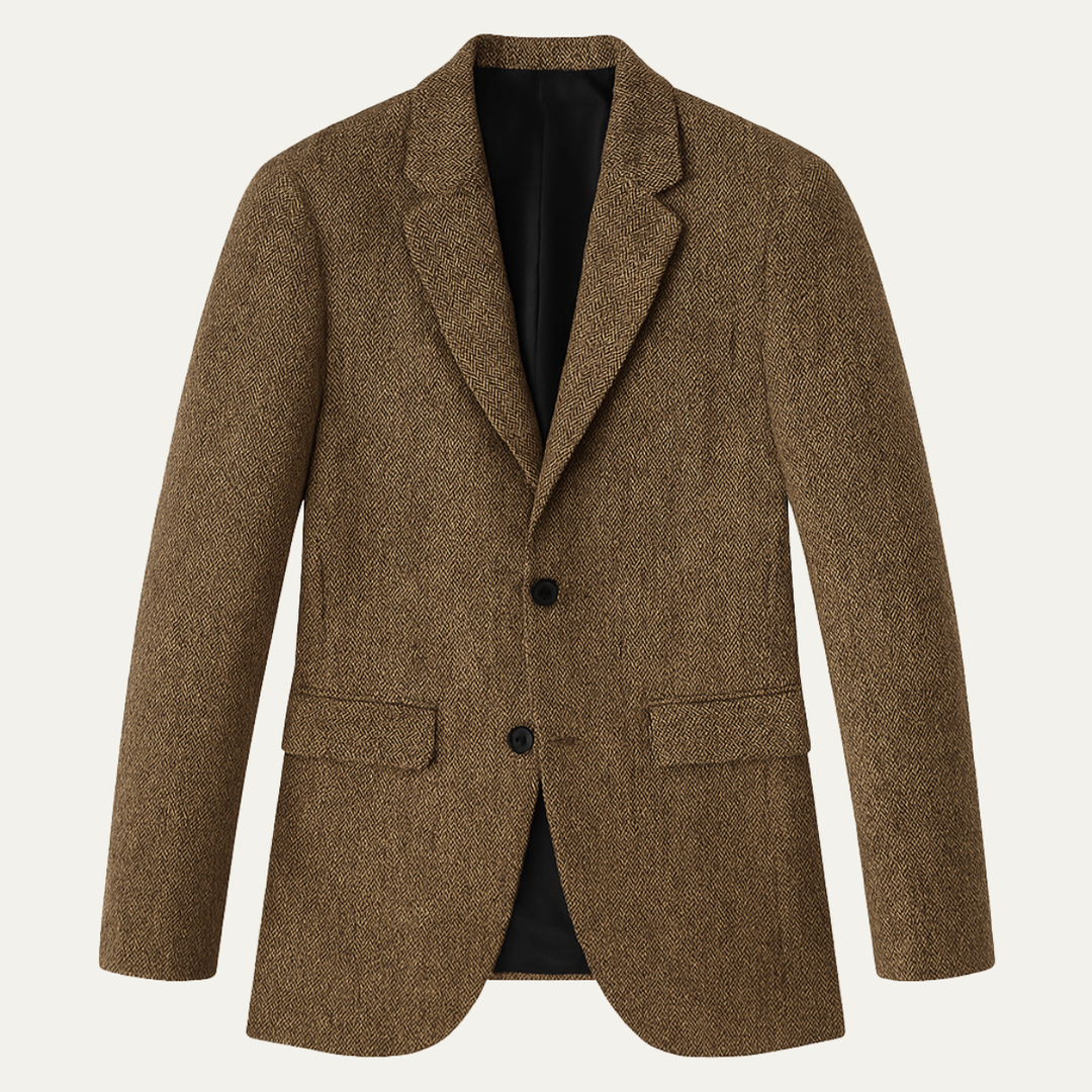 The Jefferson Men’s Classic Herringbone Tweed Blazer
