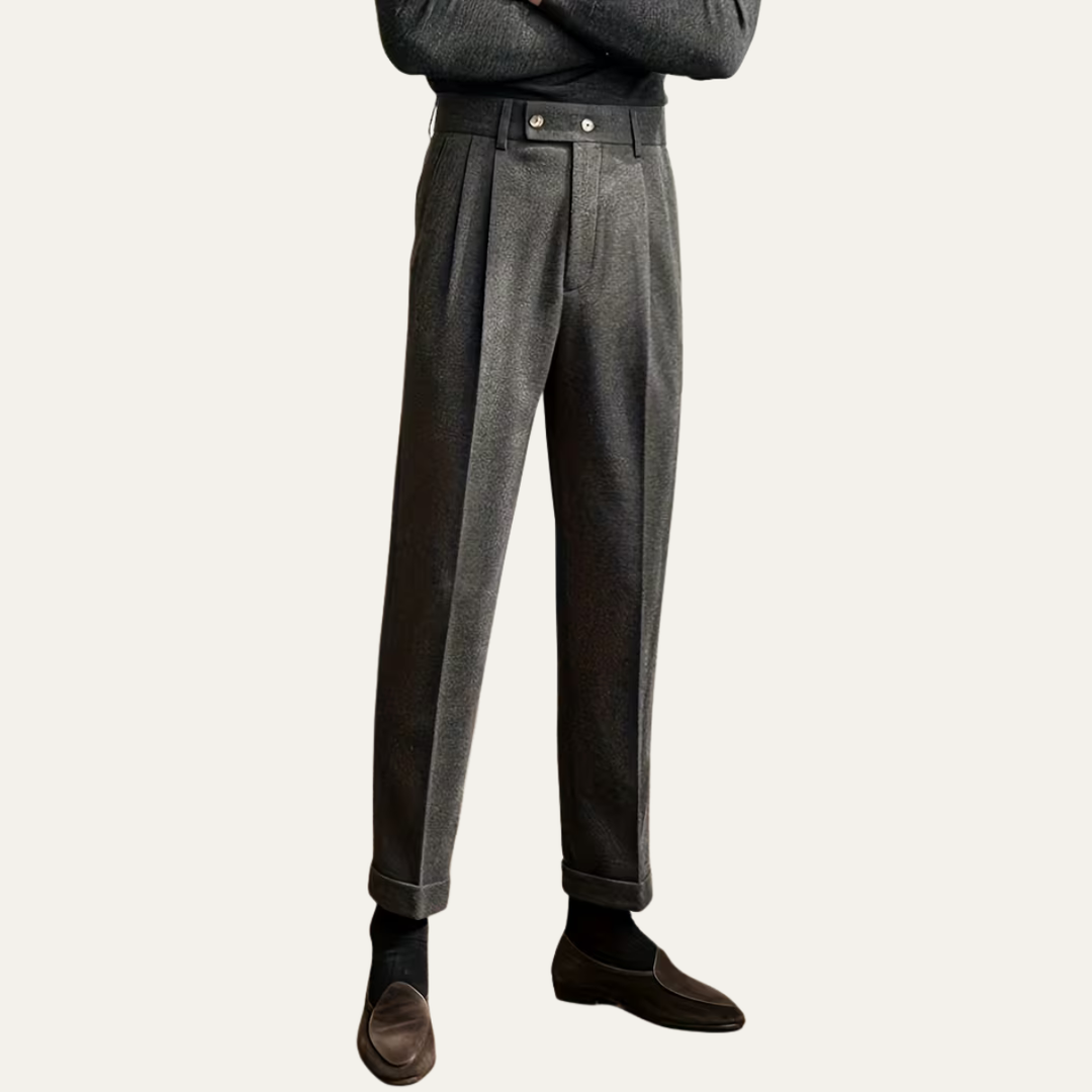 The Gold Coast Men’s High Waisted Pleated Straight Leg Dress Pants