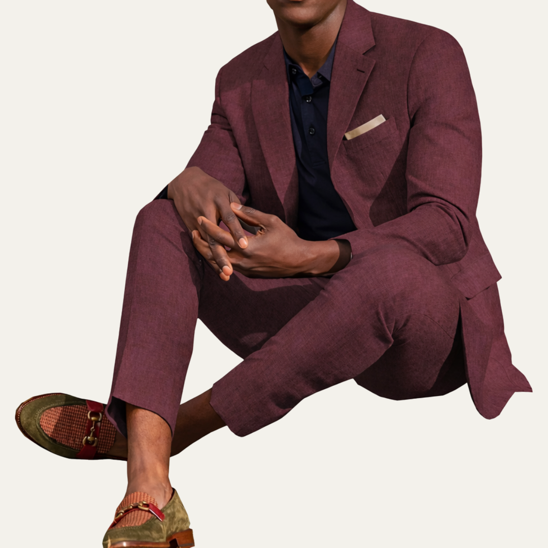 The Glenfield Park Men’s Breathable Linen 2 Piece Set – Blazer & Pants