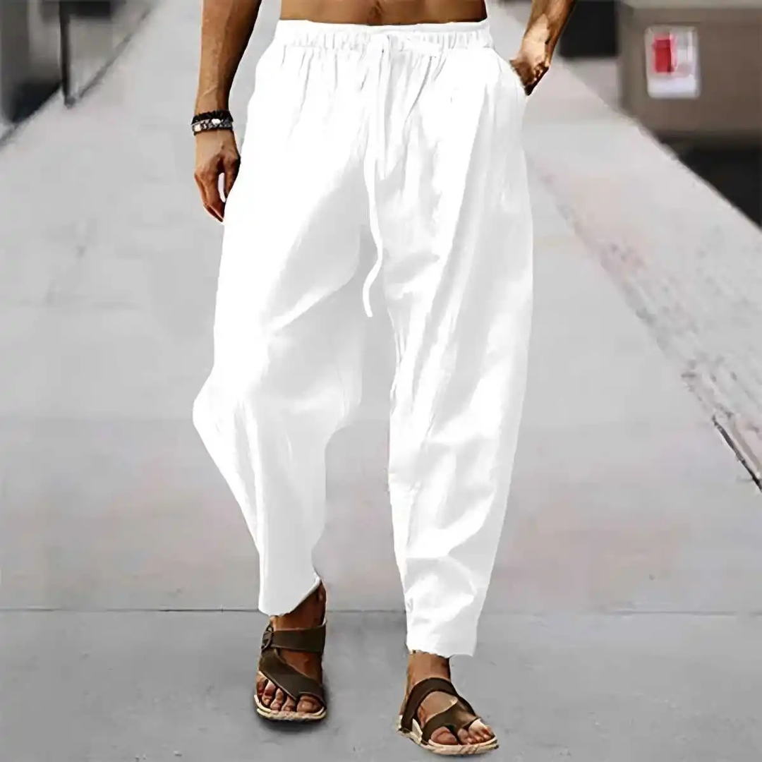 The Maple Ridge Men’s Cotton Linen Wide Leg Pants