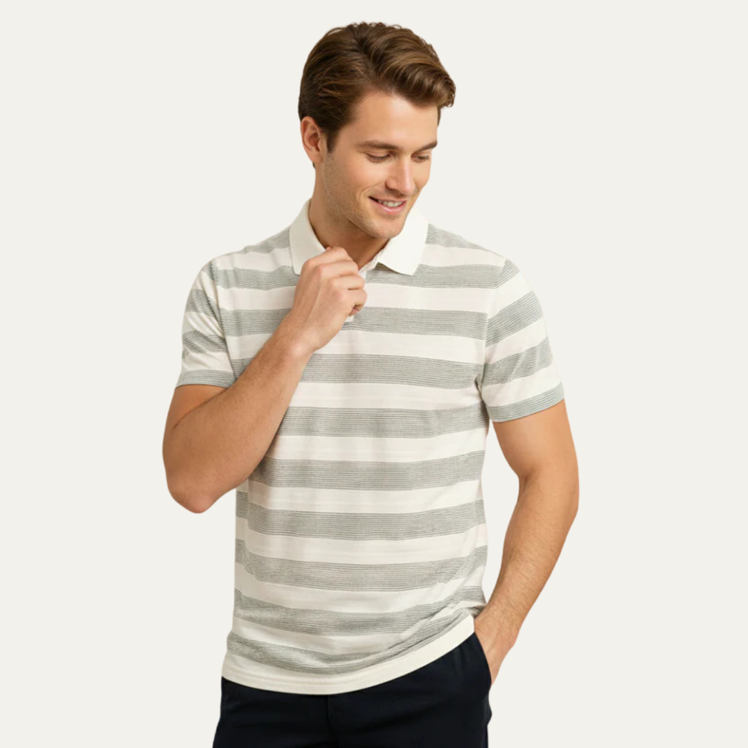 The Varese Men’s Short Sleeve Striped Polo