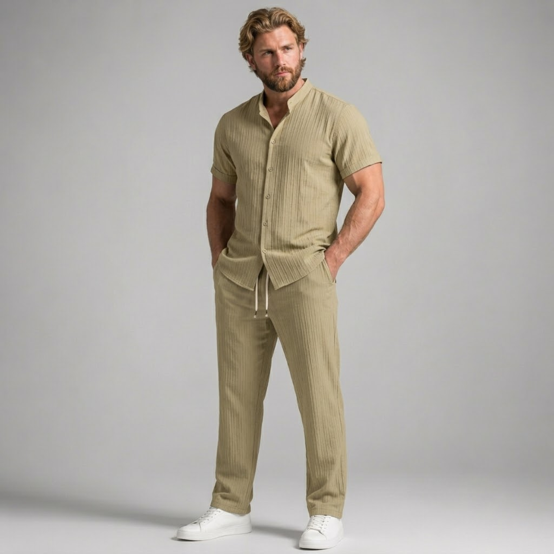 The Ashwood Hill Men’s Linen Summer Casual Set – Shirt & Pants