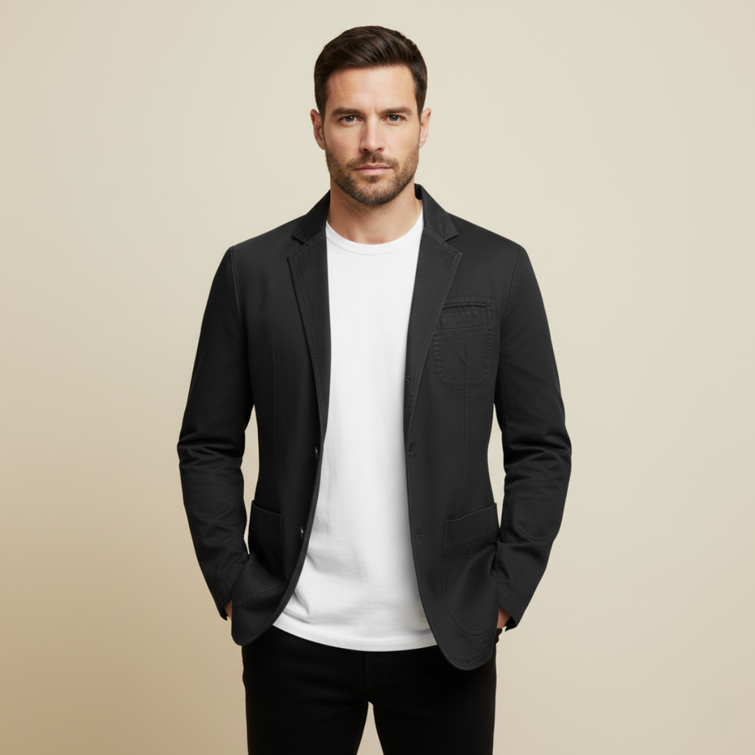 Men's Casual Cotton Blazer Olive Green Lined