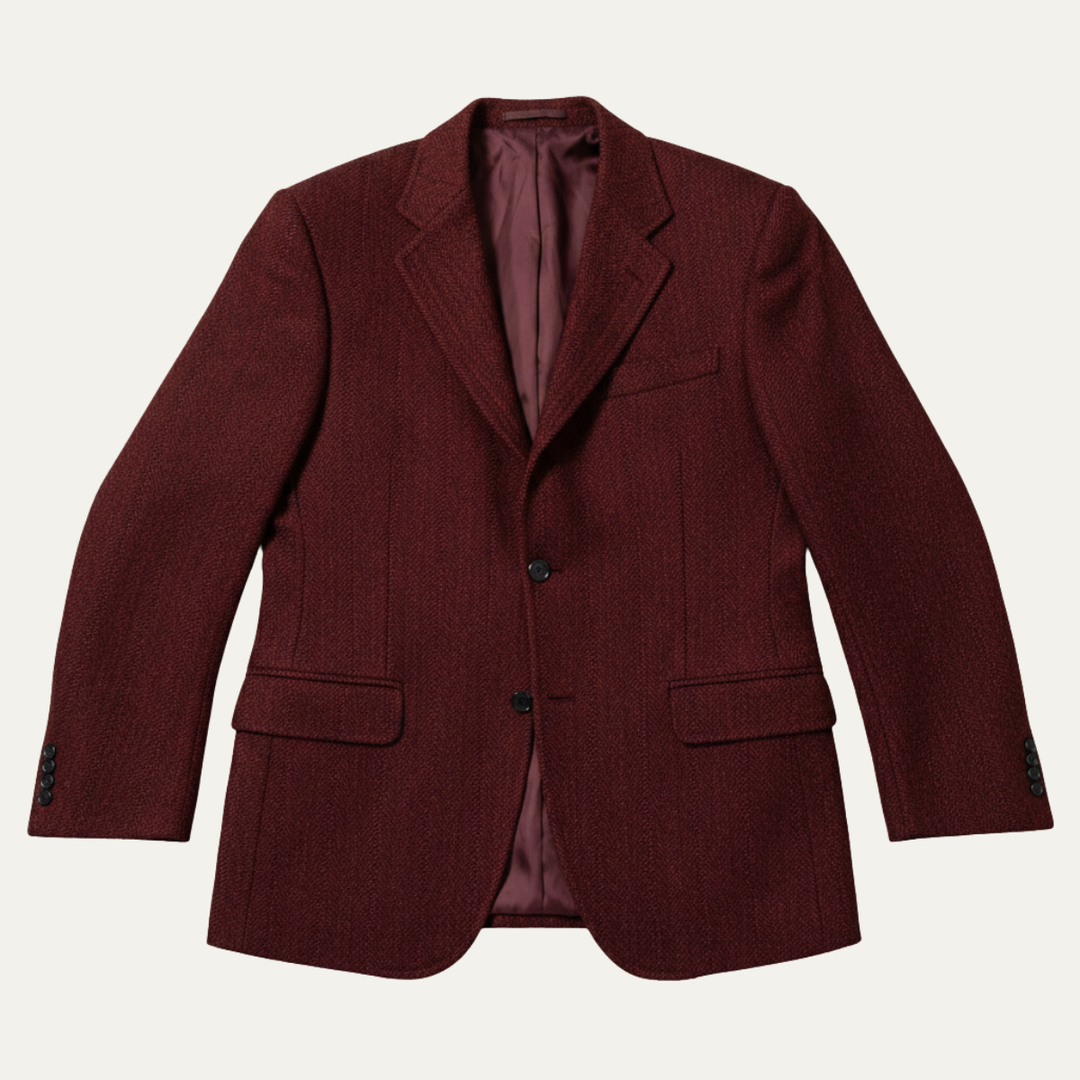 The Milan Men’s Tailored Tweed Fishbone Blazer Jacket