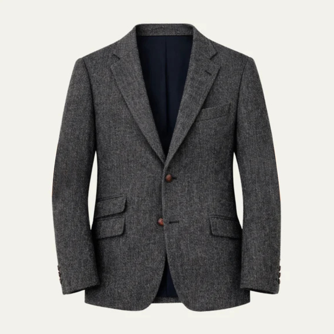 The Verona Men’s Single Breasted Herringbone Tweed Blazer