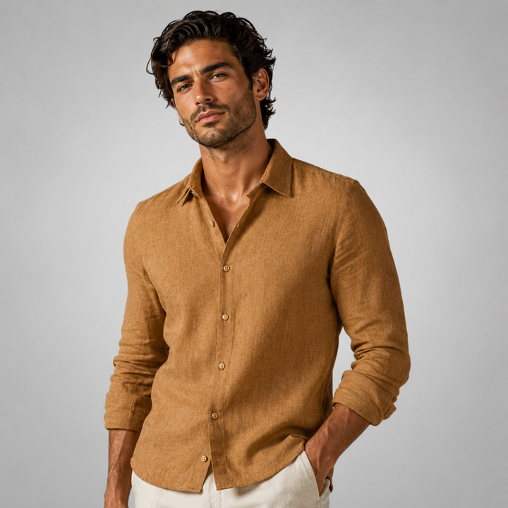 The Rancho Mirage Men’s Classic Breathable Summer Linen Shirt