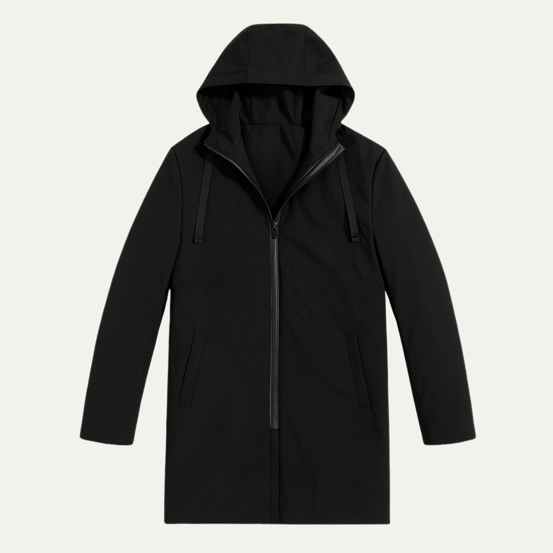 The Monarchs Men's Long Rain Jacket – Waterproof Windproof Hooded Coat
